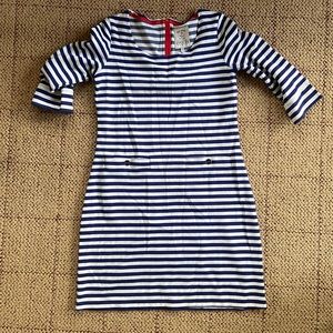 Joules Navy Striped Long Sleeve Dress